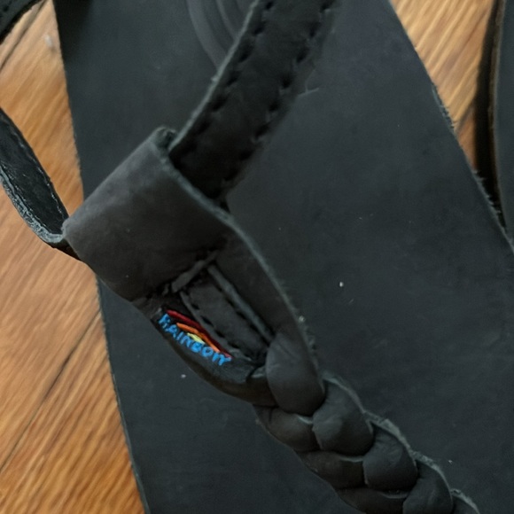 NWOT Rainbow Sandals T Street Center Braid Ankle Strap • Black •6.5- 7.5 - Picture 2 of 6